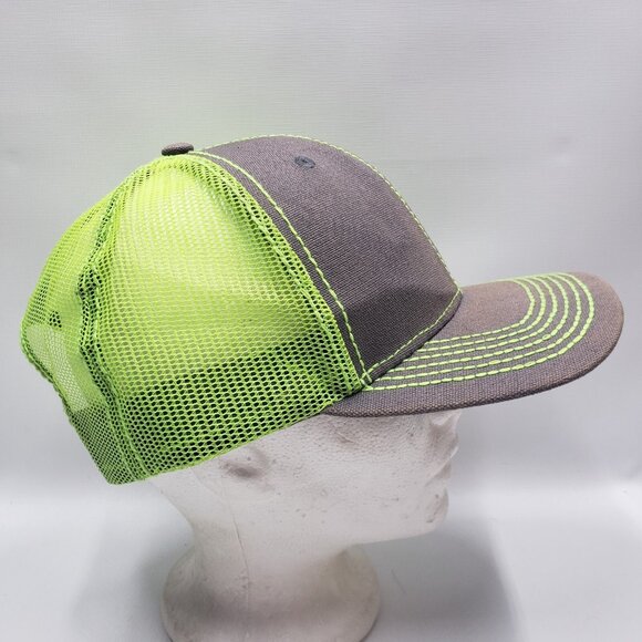Ariat Snap Back Mesh Back Hat Adjustable Embroidered Logo Green Gray - Picture 4 of 16